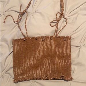 Tie sleeves striped tube top